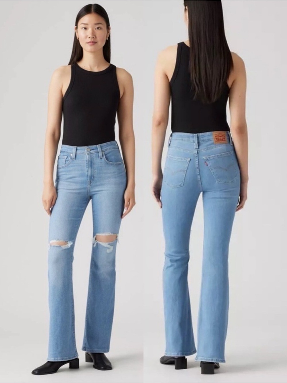 Levi’s 726 Flare distressed ripped jeans size 32